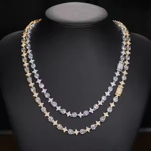 High Quality Hip Hop Rapper Style Link Chain Yellow Gold Cuban Chain with Diamond & <b>Rose</b> Gold Accent Gift for Him - Product Image 1