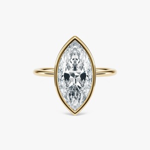 Anillo de Compromiso de Diamante Cultivado en Laboratorio, Corte Marquesa, 5.5 Quilates, Oro Amarillo, Venta al Por Mayor - Product Image 1
