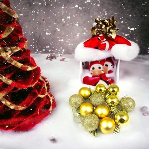 Bell Ornaments with Red <b>Checkered</b> Ribbon Festive Tree Hanging Decorations Snowflake Pattern Metal - Product Image 6