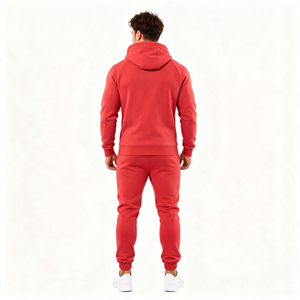 Modern Minimalist Plain Heavyweight Sweat Set <b>Men</b> Deep Front <b>Pouch</b> Pocket Elastic Ankle Cuffs Two Pieces Box - Product Image 4