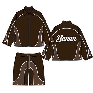Chándal Deportivo Unisex, Estilo Urbano, Negro, Poliéster, Impermeable, Cierre de Cremallera, Bolsillos Laterales, Transpirable, Corte Regular, Ropa de Verano - Product Image 2