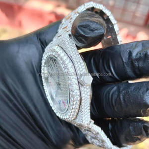 Montre analogique mécanique pour homme sertie de diamants Moissanite, style hip-hop moderne et luxueux, avec chiffres colorés, le cadeau idéal pour lui - Product Image 2