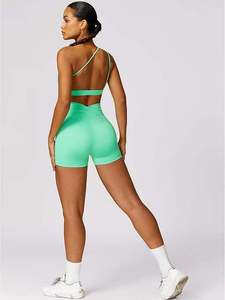 Best Quality Custom Made 2-Piece Yoga Set Crop <b>Top</b> Bra Shorts Anti-Bacterial Breathable Quick Dry Eco-Friendly - Product Image 5