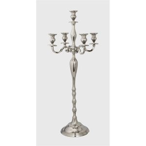 Silver Floor Candelabra 5 Arms Tall Metal Candle Holder Wedding Centerpiece Stand Luxury Home Hotel Event <b>Table</b> <b>Decoration</b> Stand - Product Image 2