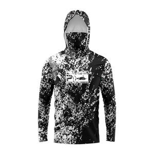 เสื้อฮู้ดดี้พิมพ์ลายสำหรับผู้ชาย UPF 50 โพลีเอสเตอร์ 100% แห้งเร็ว เสื้อตกปลา แขนยาว เสื้อฮู้ดสำหรับเดินป่า วิ่ง ว่ายน้ำ ป้องกันผิว พร้อมหน้ากาก - Product Image 3