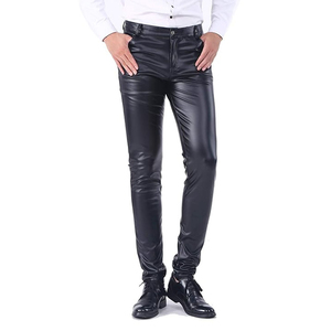 Premium 100% Genuine Leather <b>Pants</b> for Men <b>Black</b> Slim Fit Leather Trousers with High Quality Craftsmanship Comfortable Design - Product Image 1
