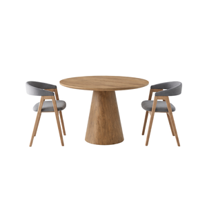 ARTERRA Luxury Modern Round Teak Wood Eco-Friendly Handmade Dining <b>Table</b> Brown Pedestal <b>Table</b> Scandinavian Dining Room Furniture - Product Image 3
