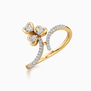 Bague en diamant de culture inspirée de la nature pour femme, coupe poire, trois pierres, motif floral, or 10K 14K 18K, argent 925 935 - Product Image 2