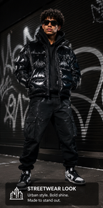 Chaqueta de plumón satinada brillante para hombre, personalizada, con cuello alto, cierre de cremallera, impermeable, de longitud regular, con capucha, para clima extremo - Product Image 4