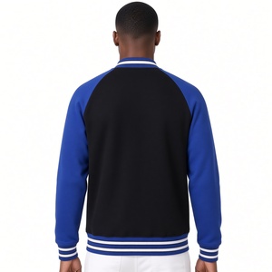 Veste universitaire pour homme Phi Beta Sigma, noir et bleu royal, avec broderie chenille 1914, fermeture éclair intégrale, manches raglan, fraternité grecque - Product Image 2