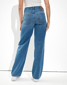 New High Waist Straight Baggy Fit Comfortable Women's Denim Jeans Casual Summer Breathable Quick Dry Medium Wash Women Pants - Product Image 5