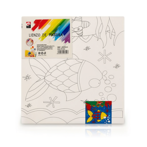 LIENZO DE PINTURA de 20*20cm, Juego de Dibujo con Pinceles y Caballete de Cartón para Dibujar - Product Image 2