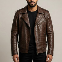 Veste en cuir pour homme durable, matériau résistant, coupe confortable, parfaite pour l'hiver, tenue décontractée