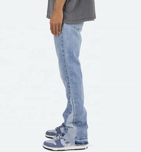 Pantalones Vaqueros Anchos de Mezclilla para Hombre, Estilo Vintage, Desgastados, con Diseño Personalizado, al por Mayor, en Azul - Product Image 4