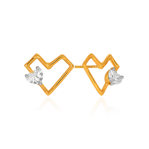 Pendientes de Diamantes con Corte Corazón, Chapados en Oro de 18K, Joyería Romántica para Uso Diario, Diamantes Cultivados en Laboratorio, Color G - Product Image 2