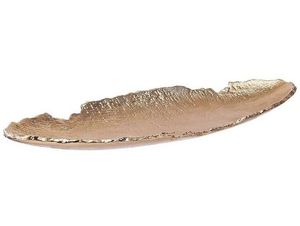 Frutero de Aluminio Pulido Dorado, Decorativo, con Forma de Hoja, de Lujo, Hecho a Mano, Centro de Mesa para Fiestas - Product Image 4