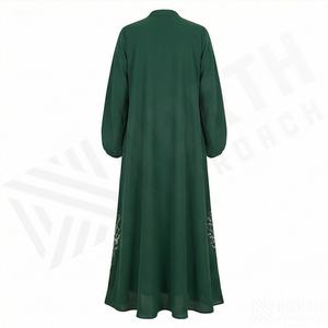 2025 OEM Kimono Abaya pour femmes musulmanes, en tissu polyester épais, doux et très extensible, col en V, manches longues, pour fêtes, Ramadan, mariages - Product Image 2
