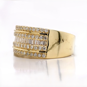 Bague d'éternité de luxe en or jaune sertie de diamants ronds pour femme, bijoux de mariage - Product Image 2