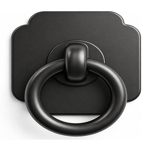 Tiradores de Anillo Plegables para Armario en Negro Mate con Placa Trasera – Tiradores de Cajón Vintage para Muebles de Cocina - Product Image 1