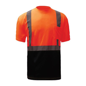 เสื้อยืดนิรภัยสะท้อนแสง มองเห็นได้ชัดเจน แห้งเร็ว พร้อมแถบสะท้อนแสง สำหรับงานก่อสร้าง มาตรฐาน ANSI Class 2 รับผลิตตามแบบ (OEM) ขายส่ง - Product Image 1