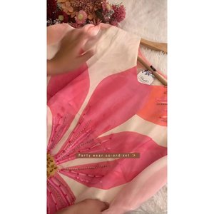 FANCY GEORGETTE IMPRESIÓN DIGITAL HILO TRABAJA KURTI CON PALAZZO GAJRI - Product Image 5