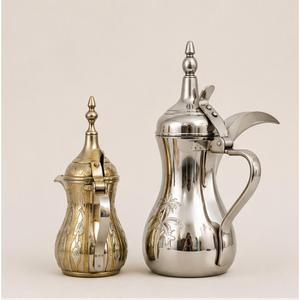 Handcrafted Brass <b>Arabic</b> Coffee Pot Dallah Traditional Gold Finish Middle Eastern Qahwa Maker for Home Decor & Hotel Serveware - Product Image 1