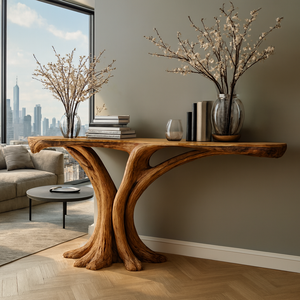 Mesa de Madera Maciza Natural Hecha a Mano, Mesa Consola Vintage, Tablero de Mesa Estilo Rústico Hecho en Vietnam - Product Image 1