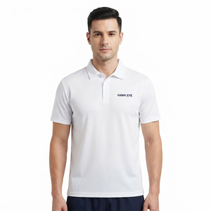 Polo en polyester blanc uni à manches courtes pour homme – Qualité supérieure, coupe classique, décontracté - Product Image 5