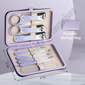Ensemble de manucure et pédicure portable, mini kit de soin des ongles, kit de beauté personnel, 10 pièces en acier inoxydable, écologique, réutilisable - Product Image 6