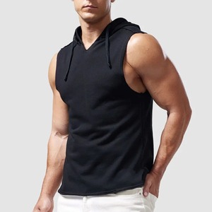 Hood Tank Top Men Custom <b>Sleeveless</b> Gym <b>Hoodie</b> Stringer Cotton Fitness Workout Sportswear Regular Fit Summer Breathable Quick - Product Image 2