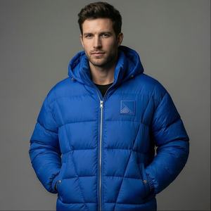 Chaqueta acolchada con burbujas Lisas para invierno con logotipo personalizado para hombre, ropa cálida al por mayor, chaqueta informal acolchada a prueba de viento para hombre, pato - Product Image 1