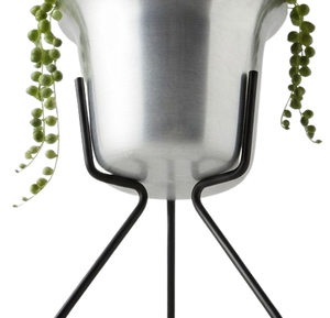 Pot de fleurs en argent plaqué avec support en fer, pot de fleurs décoratif en métal, décoration de mariage, salon - Product Image 5