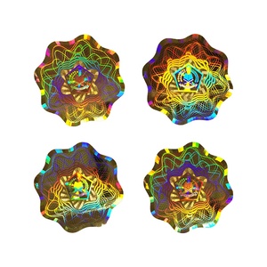 Set d'étiquette hologramme isolé, 4 pièces Autocollant de Collection d'objet holographique, hexagonale - Product Image 2