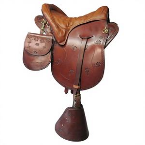 อานม้าลายดอกไม้แกะสลักด้วยมือ หนังแท้ ที่นั่ง/พนักพิงไม้ ระบายอากาศได้ดี ทนทาน นั่งสบาย เหมาะสำหรับม้าแข่ง - Product Image 1