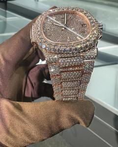 Relojes de Diamantes Moissanite VVS de Edición Limitada, Mecánicos, de Acero Inoxidable, Totalmente Cubiertos de Diamantes, para Hombre, al Mejor Precio al por Mayor - Product Image 3