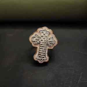 Luxury Baguette Diamond Cross <b>Statement</b> <b>Ring</b> - Product Image 2