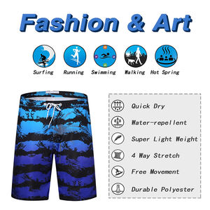 กางเกงว่ายน้ำผู้ชายผ้าโพลีเอสเตอร์ 100% ระบายอากาศ แห้งเร็ว เป็นมิตรกับสิ่งแวดล้อม สำหรับเล่นเซิร์ฟในฤดูร้อน - Product Image 4