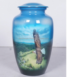 Urne funéraire moderne en métal haut de gamme avec motif papillon bleu – Contenant commémoratif pour cendres de décédés - Product Image 6