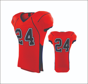 Camiseta de Fútbol Americano Roja con Cuello en V para Hombre, Adulto, Sin Mangas, Malla Transpirable, Ropa Deportiva, Número 24, Impresión Sublimada - Product Image 1