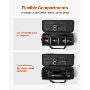 Valigia Trolley per Attrezzatura Fotografica e Video con Ruote e Cinghie 100 x 38 x 32 cm Borsa per Trasporto Attrezzatura da Studio - Product Image 6