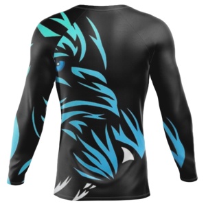 Rashguard à manches longues pour homme, imprimé points rouges, séchage rapide, polyester, qualité supérieure, pour le surf ou la gym - Product Image 4