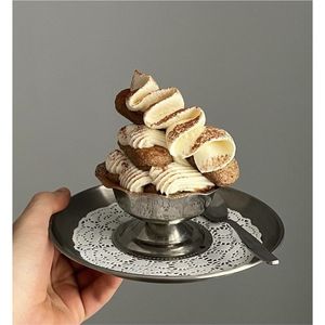 Tazón Doble de Metal para Postres, Apilable, de Acero Inoxidable, para Helado, con Pedestal, para Servir Frutas y Ensaladas, Tazones para Helado al por Mayor - Product Image 5