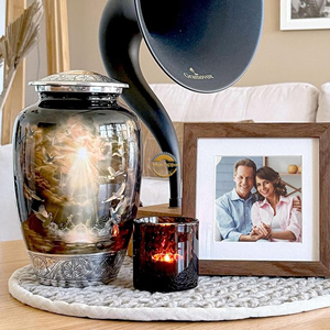 Custom Engraved Metal Cremation Urn Supplier Elegant Brass Urn for Human Cremation Ashes High Quality Aluminum <b>Memorial</b> Urn - Product Image 6