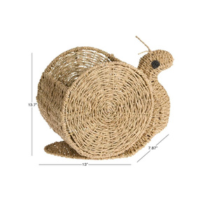 High quality eco-friendly seagrass snail shaped <b>basket</b> woven kids <b>storage</b> <b>basket</b> for laundry toys <b>storage</b> from Vietnam - Product Image 3