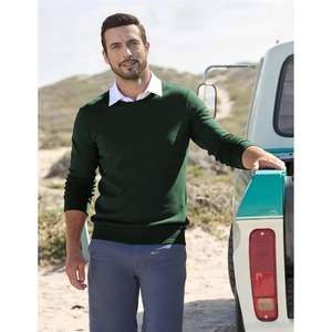 Pull en laine mélangée classique à col rond pour homme, tendance, décontracté, automne, hiver, motif imprimé, personnalisable, produit ODM - Product Image 3