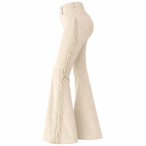 Pantalon en daim pour femme, cuir souple de luxe, coupe large, taille haute, élégant, décontracté, fournisseur en gros, usine, sur mesure, en vrac - Product Image 6