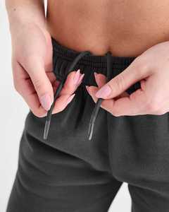 100% Cotton <b>Women</b> Sweatpants Charcoal Retro Athletic Straight Leg <b>Joggers</b> Mid Flat Soft Terry <b>Fleece</b> Breathable Drawstring Side - Product Image 3