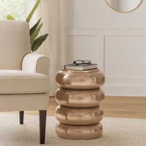 Mesa de Centro Redonda Moderna Impresionante de 20 Pulgadas de Altura, Mueble Decorativo para Sala de Estar - Product Image 3