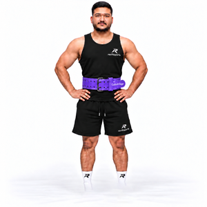 <b>Men</b> Workout Leather Powerlifting <b>Belt</b> Double Prong Buckle Gym Strength Training Wholesale OEM Supplier Sports Supply Gear Bulk - Product Image 3
