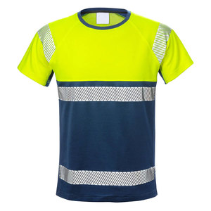 Camisetas de trabajo reflectantes de alta visibilidad para hombre con logotipo personalizado OEM, ropa de seguridad para trabajo en carretera y construcción. - Product Image 3